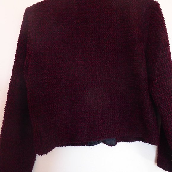 Burgundy/Black Chenille Jacket by First Option - Small - Picture 2 of 3